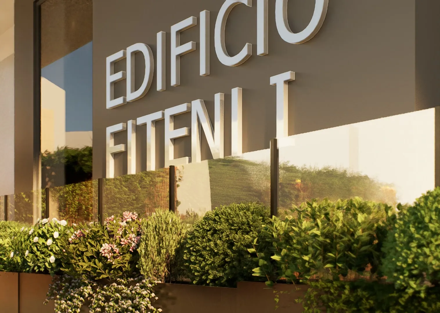 Edificio Fiteni I: pavimento continuo e iluminación baja